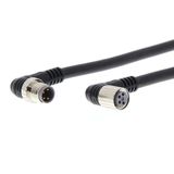 Cable with connectors on both cable ends, M8 right-angle socket (femal XS3W5017H