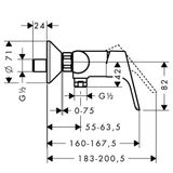 Focus shower mixer, chrome