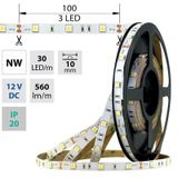 LED strip SMD5050 NW, 30LED/m, 7,2W/m, 560lm/m, IP20, DC 12V, 10mm, 50m