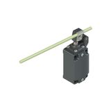 Position switch, piston plunger with adjus. glass-fibre rod lever
