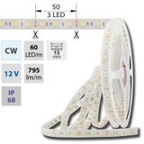 LED strip SMD5050 CW, 60LED/m, 14,4W/m, 1180lm/m, IP68, DC 12V, 13mm, 5m