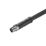 Power cable, One end without connector, M12, Number of poles : 4, 1.5 m, pin, straight, Shielded: No, Sheath material: PUR, Halogen: No