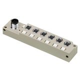 with M12 outlet, 8-pole, A-coded, M8, 30 V, , LED: No, LED initiator: Yes, Wiring type: Custom