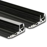 Step-on aluminum profile BL, 59x22 mm, black color, without diffuser, 2 m