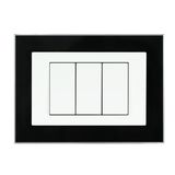 FRAME 3MOD F/ADAPTER 3MOD BLACK CRISTAL/WHITE