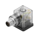 Valve plug-in connector (field assembled), Number of poles: 5, Design A (18 mm) / M12 = A-coded, M12 = A, Without circuitry, 24 V