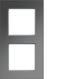 Cover frame 2-way vertical, A.8, stainless steel