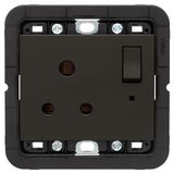 Switched 2P+E 5A English outlet black