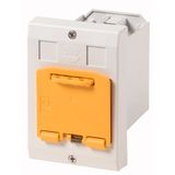 E-PKZ01-SVB Insulated enclosure, E-PKZ0, H x W x D = 129 x 90 x 128 mm, flush-mounted, + yellow padlock device