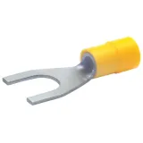 Insulated forked cable lug, 4.0-6.0 mm², AWG 12 to 10, 4.3 mm, M4, yellow, 650C4