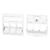 Central plate 50 x 50 mm 3 port, pure white, modul