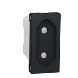 Socket-outlet, New Unica, mechanism, 2P, 10A, European, with shutter, IP3x, painted, anthracite