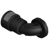 AEPA-17MB-6 zwart  Wartel 90° bocht metal. M-schroefdr kort