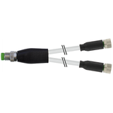 Y-Distributor M8 male / M8 female 0° A-cod. PUR 3x0.25 gy  0.3m