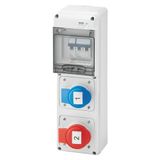 Q-DIN 5 ASD - 1 IEC 309 - 1 SCHUKO SOCKET OUTLET - IP44