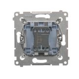 Intermediate switch with indicator light, LED not replaceable Color: blue, (module), 10AX, quick connection, beige