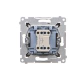Double socket outlet with eaerthing and shutters - for Premium frames, (module), 16A, 250V, Screw, anthracite, metalic