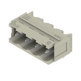 PCB plug-in connector, male header, Dovetails for fixing blocks, THT solder connection, 5.08 mm, Number of poles: 4, 90°, Solder pin length (l): 3.2 mm, tinned, Pebble grey, Box