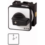 T0-1-8201/E ON-OFF switches, T0, 20 A, flush mounting, 1 contact unit(s), Contacts: 2, 60 °, maintained, With 0 (Off) position, 0-1, Design number 8201
