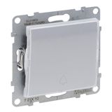 ONE-WAY PUSH-BUTTON ILLUMINATED WITH TRANSPARENT ROCKER (LABELHOLDER) ALUMINIUM
