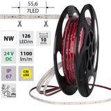 LED strip SMD2835 NW 126LED/m 9,6W/m DC 24V 1100lm/m CRI90 IP67 105°C 10mm 50m