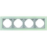 FOUR-GANG FRAME CRISTAL/ALUMINIUM