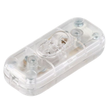 Inline Cord Switch for Round Cable, 1-Pole, 2A, 250V, transparent
