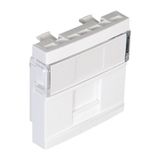 MODULE F/1 RJ CONNECTOR - 2 MOD WHITE