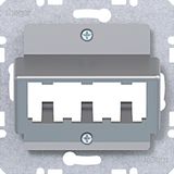 Central plate for 3 MINI-COM modules, A.x/C.x/S.x/B.x/Q.x/K.x titanium