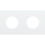 Twofold faceplate, 71 mm centre distance, for 2 socket outlets, Niko Rocker and Niko Toggle, steel white coated