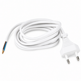 Flat Cord 3m 2×0.75mm² 2.5A 250V~ IP20 EU Plug White