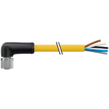 M12 Power female 90° S-cod. with cable TPE 4xAWG14 bk 1,5m
