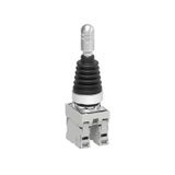 Joystick, Ø22mm Platinum series metal, without mechanical interlock. Complete with auxiliary contact, stable, 2NO auxiliary contacts
