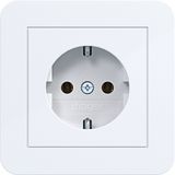 SCHUKO wall socket with cover plate, plug-in, C.1 light white glossy
