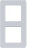 Cover frame double, C.8, light white matte glass