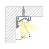Corner aluminum profile RN, 19x15mm, matte diffuser, 1m