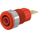 4 mm socket, flat plug connection, mounting Ø 12.2 mm, CAT III, red, 23.3060-22