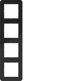 Cover frame 4-way, C.1, night black glossy