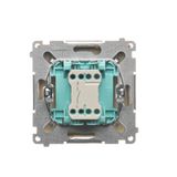 Three positions (1-0-2) single roller blind switch, Inox, metallized, 10A