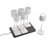 Fernandez LED outdoor table lamp 6-pc matt white rechargeable