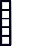 Frame 5gang, glass black