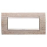 LUX PLATE - IN WOOD - 6 MODULES - LIGHT OAK - INNER FRAME MATT LIGHT BRONZE - CHORUSMART