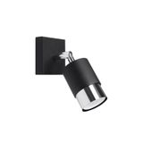 WALL LAMP NERO BLACK/CHROME GU10 1X40W IP20