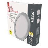 LED recessed luminaire NEXXO, round, silver, 18W, with change CCT