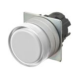 Pushbutton A22NZ Ã˜22, bezel brushed metal, FULL GUARD, MOMENTARY, CAP A2270112C