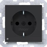 SCHUKO wall socket, orient. LED, screw terminals, A.x/C.x, black matte