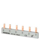 Pin busbar, 10 mm2 connection: 3x 2-phase touch-safe