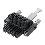 PCB plug-in connector, female plug, 7.62 mm, Number of poles: 4, 180°, Clamping yoke connection, Clamping range, max. : 10 mm², Box