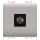 COAXIAL TV SOCKET-OUTLET, CLASS A SHIELDING - IEC MALE CONNECTOR 9.5mm - DIRECT  - 2 MODULES - NATURAL SATIN BEIGE - CHORUSMART