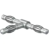 T connector plug, 4 mm plug to 2 x 4 mm plug, 13.0004